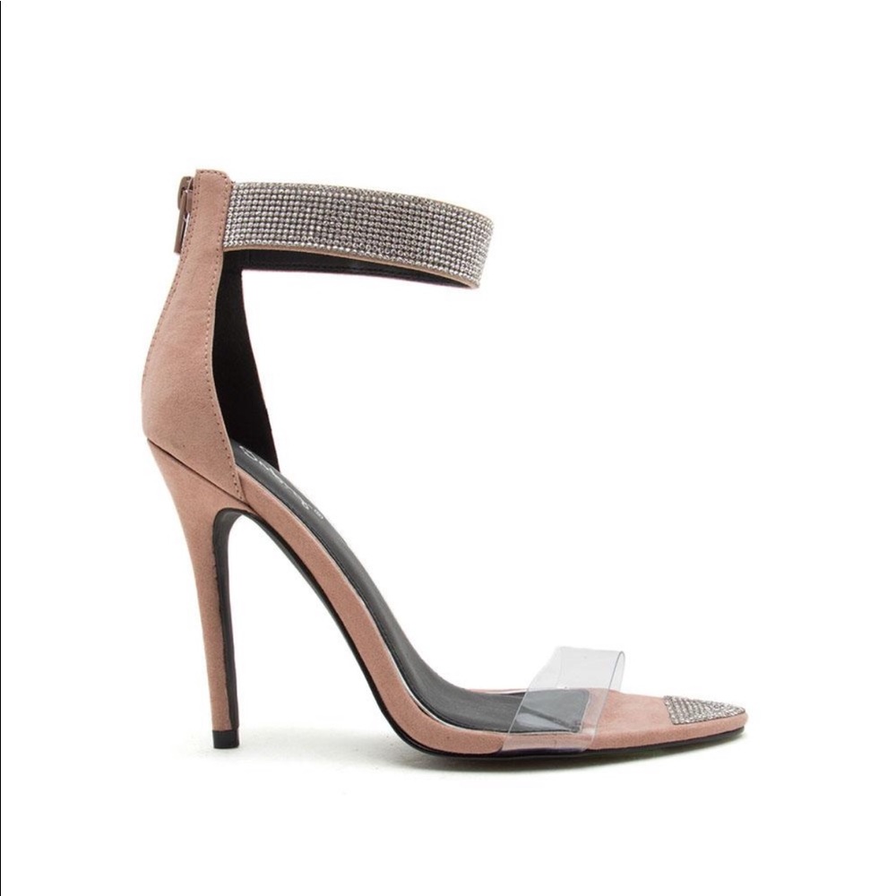 Frasier-71  Blush Single Band Ankle Strap Sandals